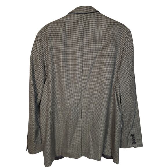 Ralph Lauren Man's 44R Houndstooth Wool Silk Blazer 2 Button Jacket Gray Black - Picture 3 of 8